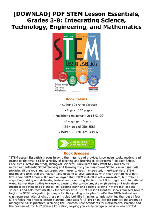 Muntz - DOWNLAD PDF STEM Lesson Essentials Grades 3 8 Integrating ...