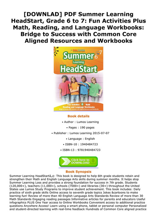 Muntz - DOWNLAD PDF Summer Learning HeadStart Grade 6 to 7 Fun ...