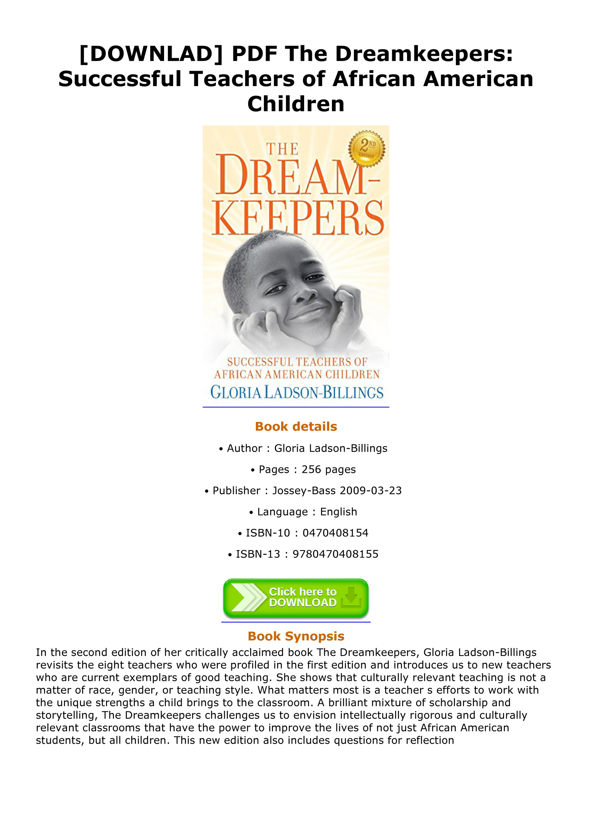 The dreamkeepers pdf