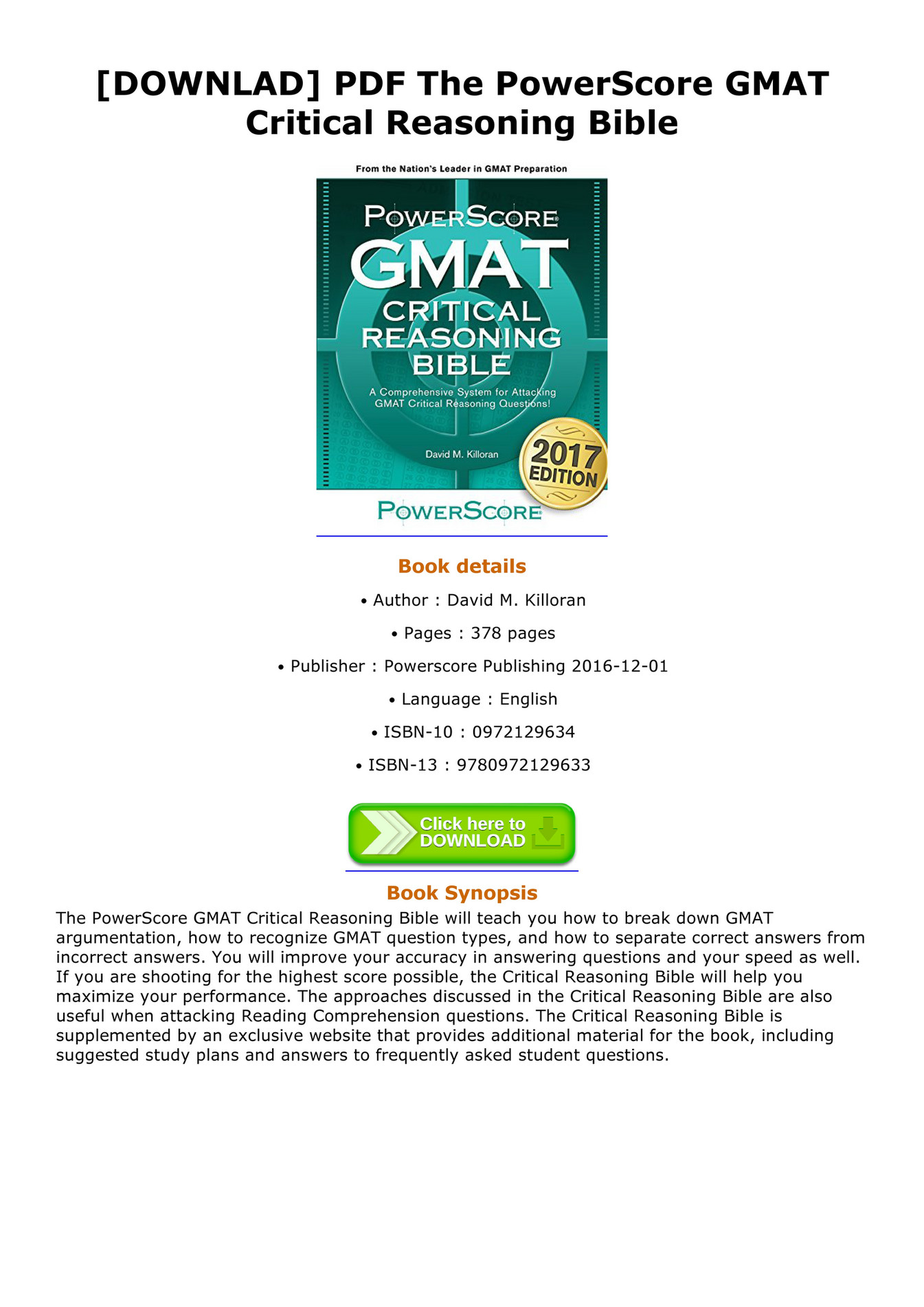 POWERSCORE GMAT CRITICAL REASONING BIBLE PDF DOWNLOAD visual data 6