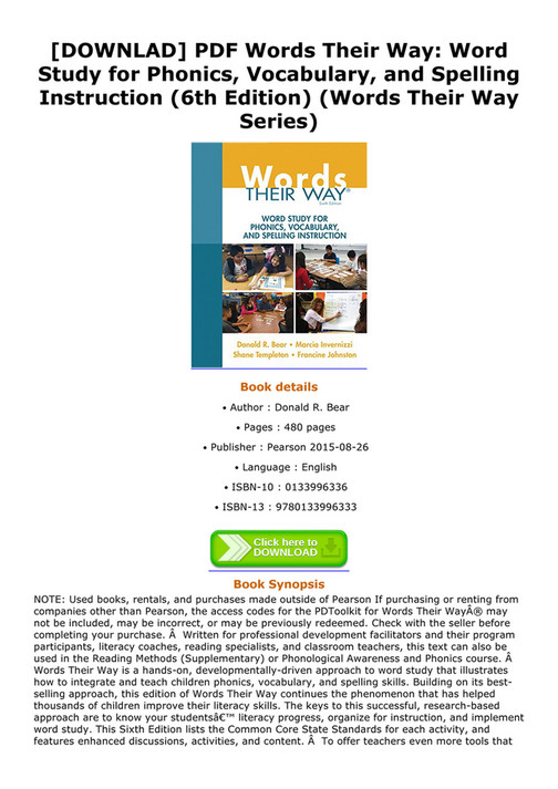 Jamar - DOWNLAD PDF Words Their Way Word Study for Phonics Vocabulary ...