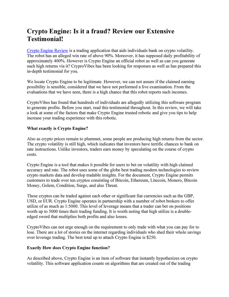 My publications - Crypto Engine Review - Page 1 - Created with Publitas.com