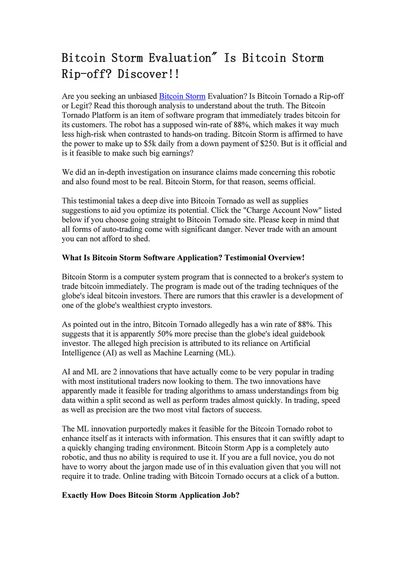 My publications - Bitcoin Storm Review - Page 1 - Created with Publitas.com