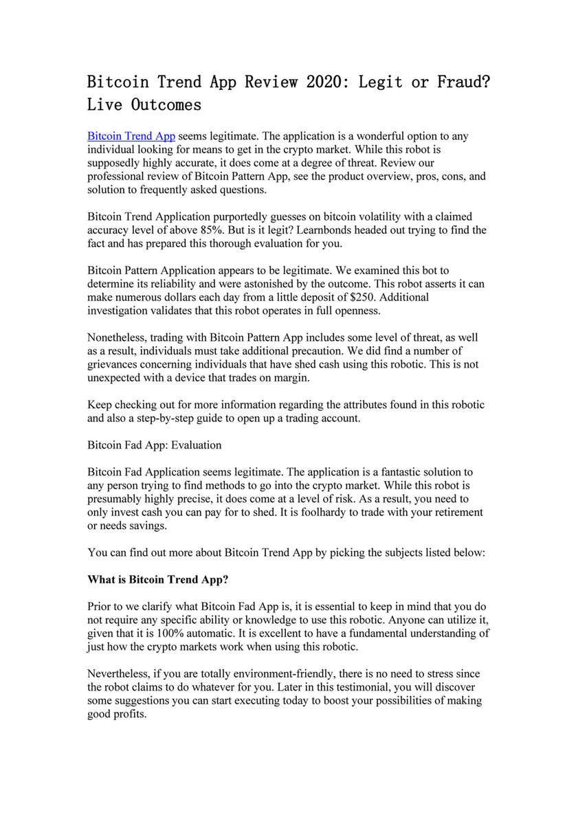 My publications - Bitcoin Trend App Review - Page 1 - Created with  Publitas.com