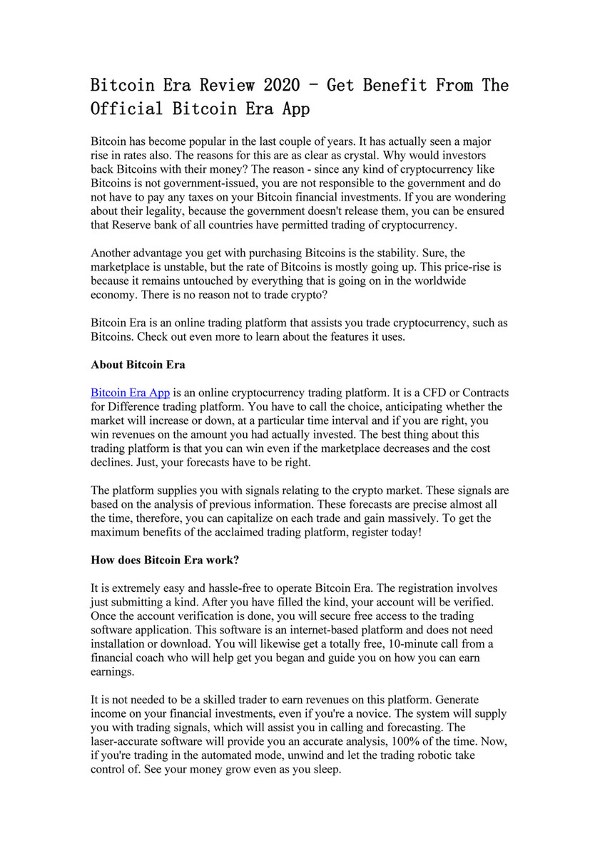 My publications - Bitcoin Era Review 2020 - Page 1 - Created with  Publitas.com