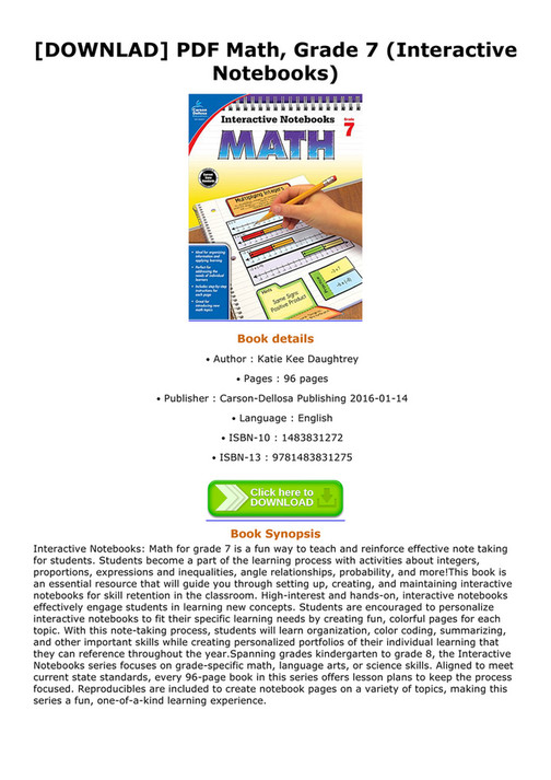 Wyatt - DOWNLAD PDF Math Grade 7 Interactive Notebooks - Page 1 ...