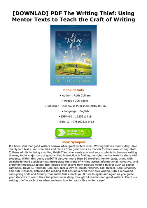 Moises - DOWNLAD PDF The Writing Thief Using Mentor Texts to Teach the ...
