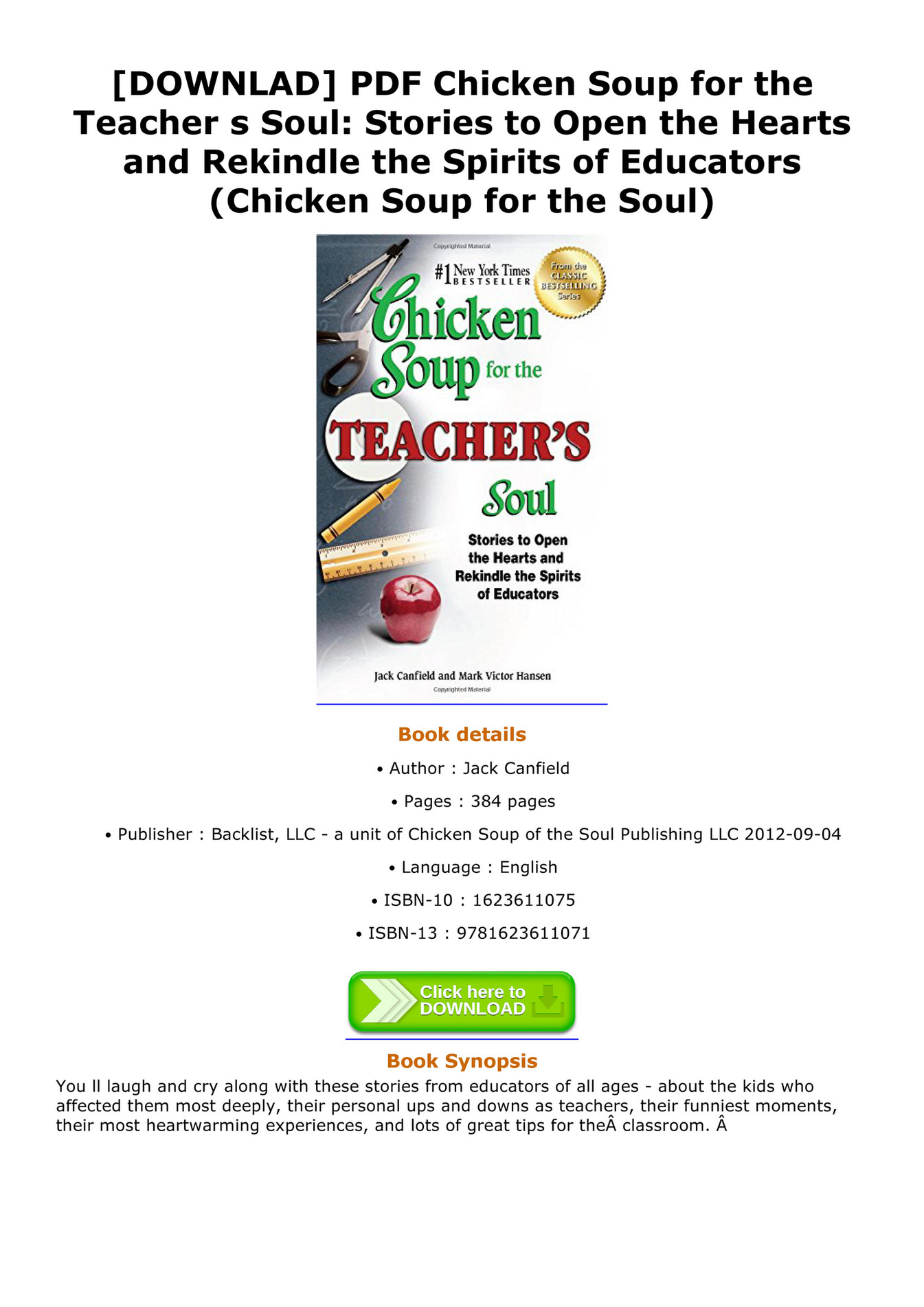 chicken soup for teachers