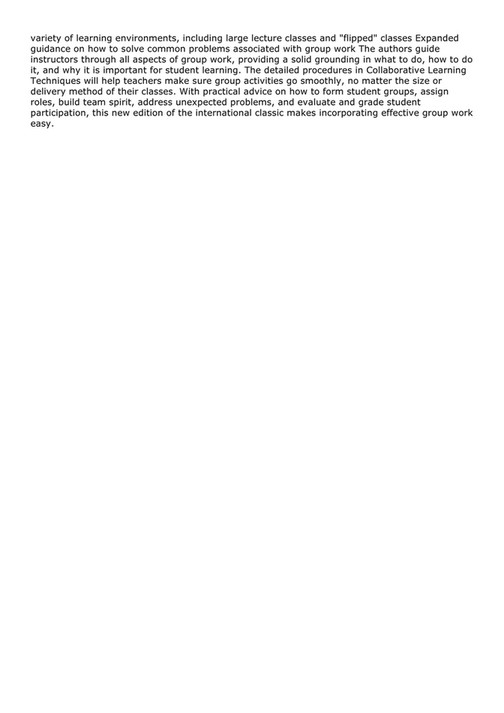 Weston DOWNLAD PDF Collaborative Learning Techniques A Handbook For 