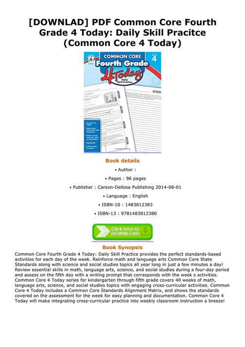 Weston - DOWNLAD PDF Common Core Fourth Grade 4 Today Daily Skill ...