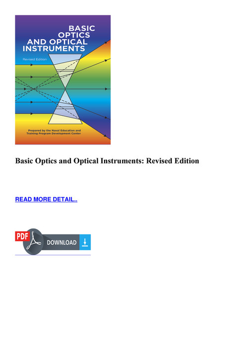 Buis - DOWNLOAD Basic Optics and Optical Instruments Revised Edition ...