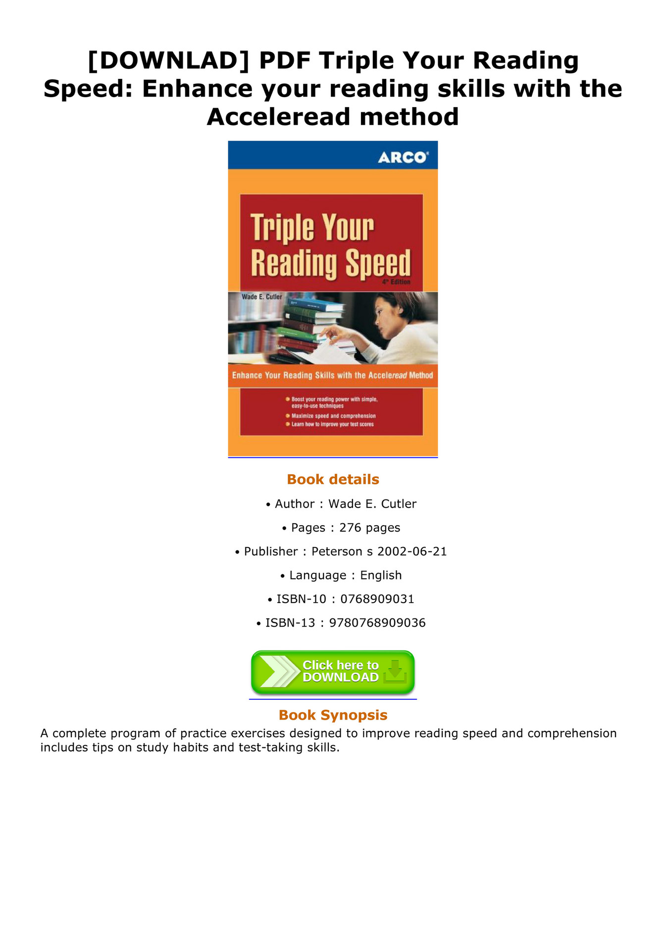 Scotty Downlad Pdf Triple Your Reading Speed Enhance Your Reading Skills With The Acceleread 1118