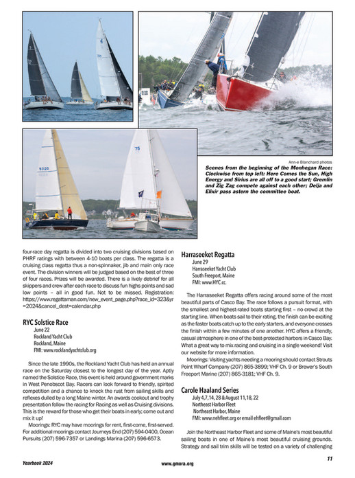 Divided Races Magazines Points East Magazine - Gulf of Maine Ocean Racing Association Yearbook ...