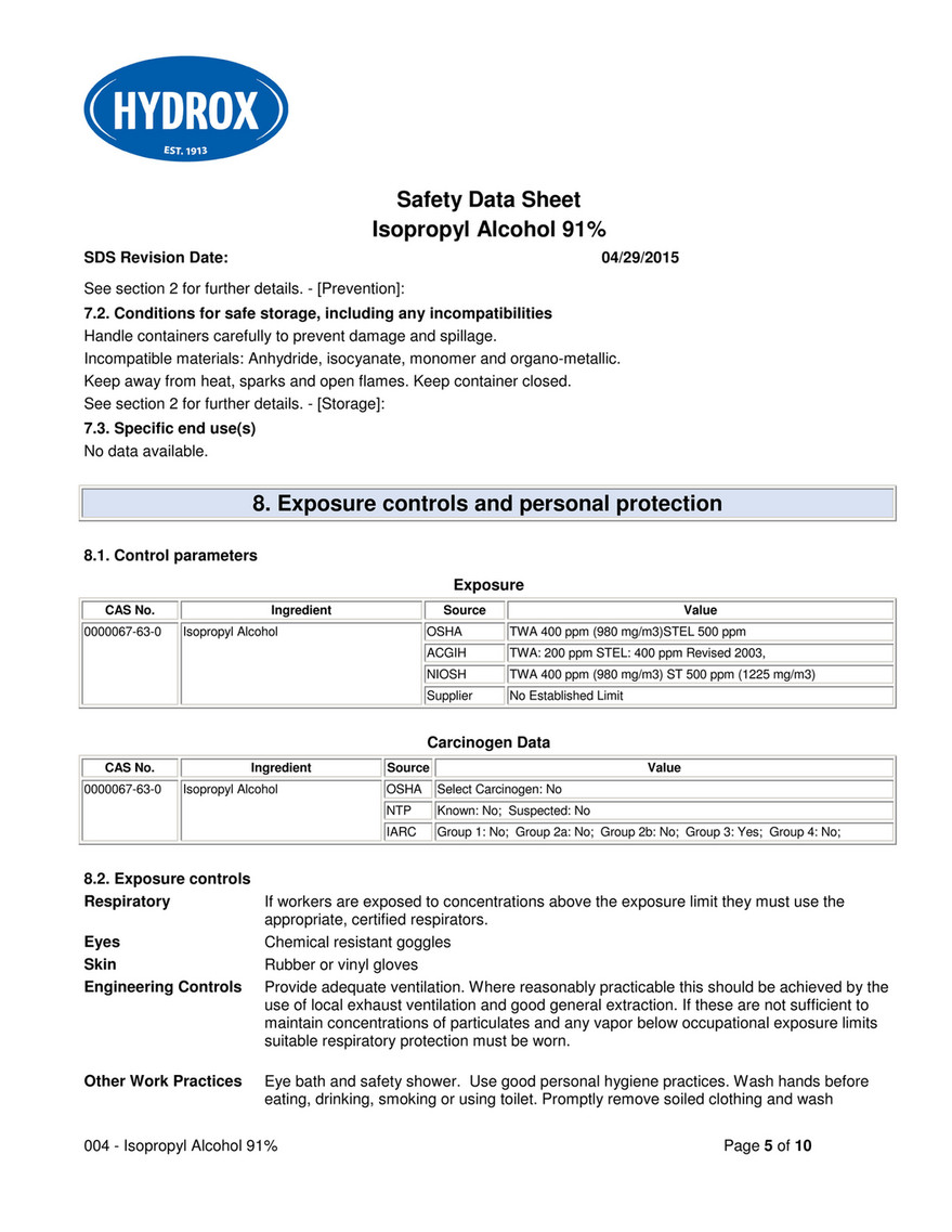 My Publications Sds Isopropyl Alcohol 91 Page 4 5 Created With Publitas Com