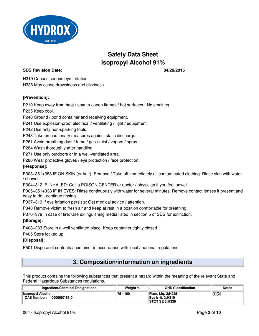 View Safety Data Sheet Isopropyl Alcohol Images Best Information and