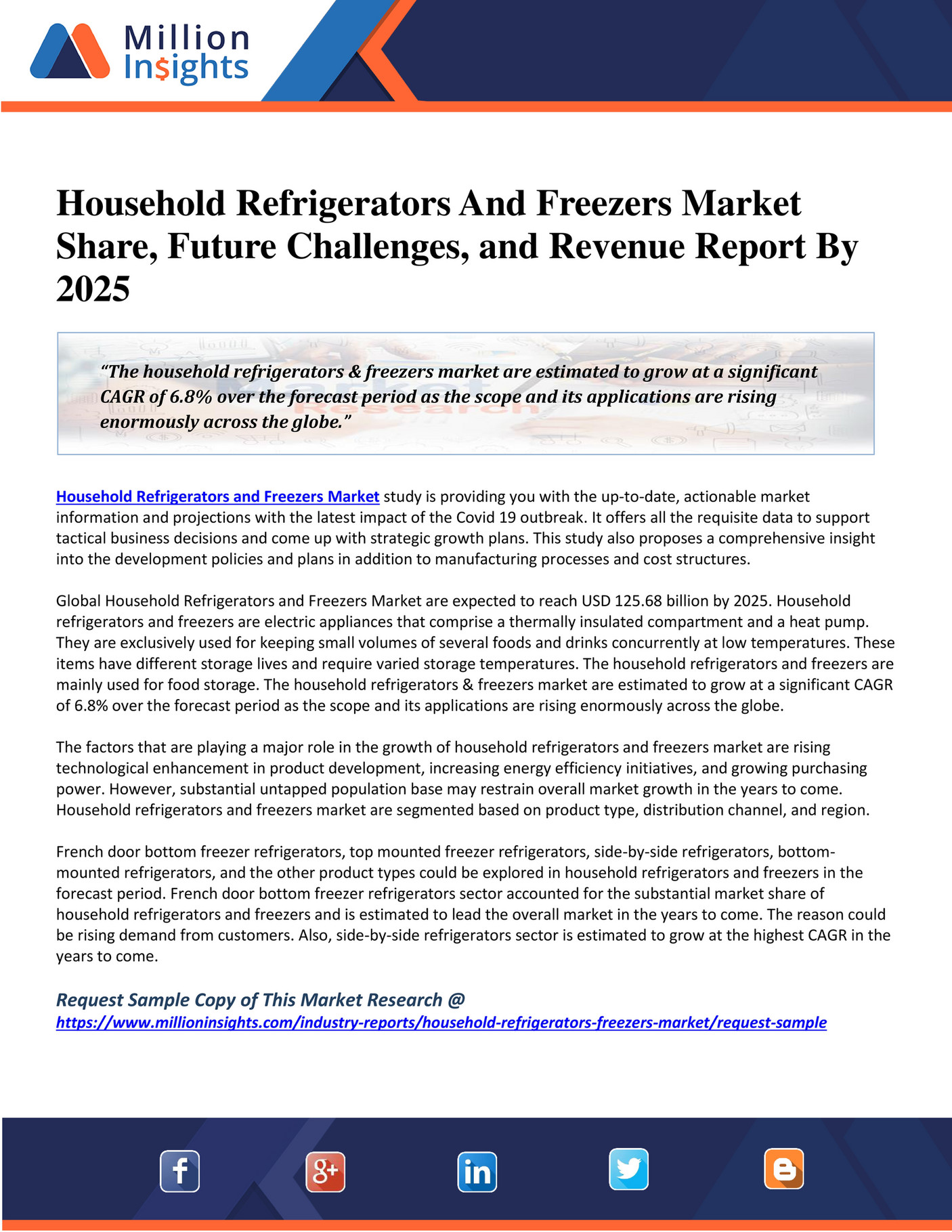 Million Insights Household Refrigerators And Freezers Market Share
