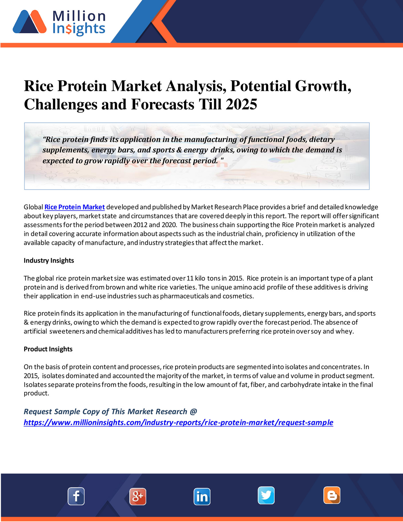 Million Insights - Rice Protein Market Analysis, Potential Growth ...