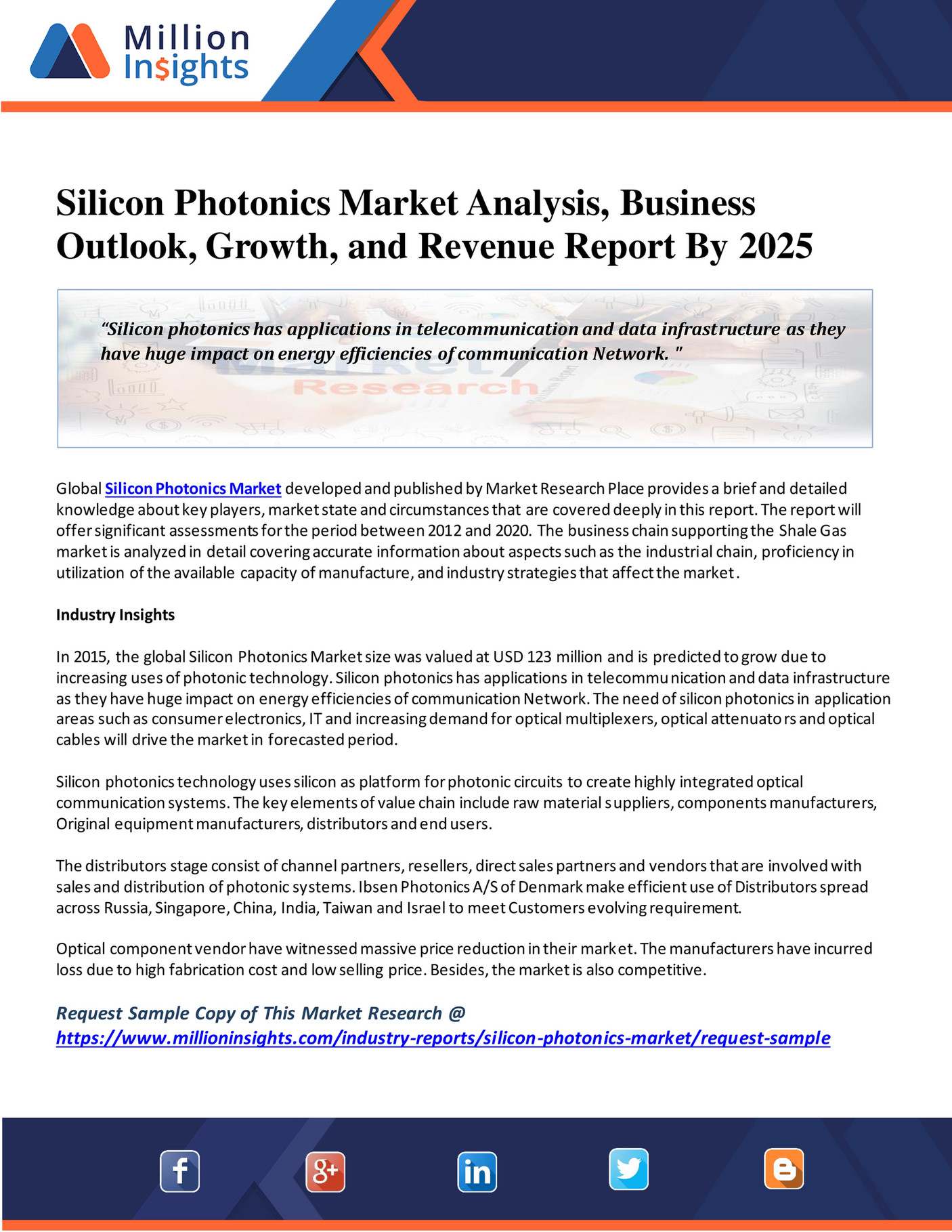 Million Insights Silicon Photonics Market Analysis, Business Outlook