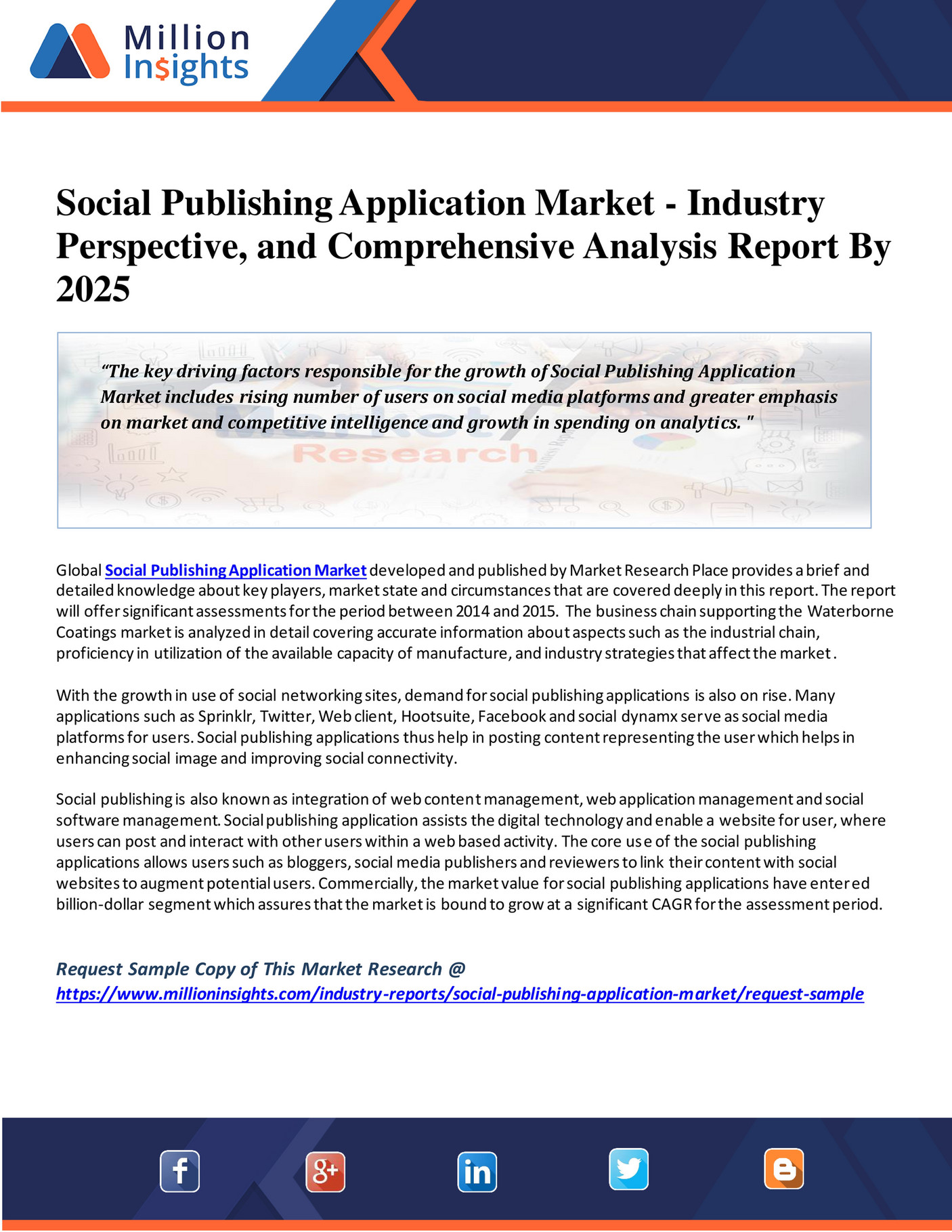 Million Insights - Social Publishing Application Market - Industry Perspective, and 