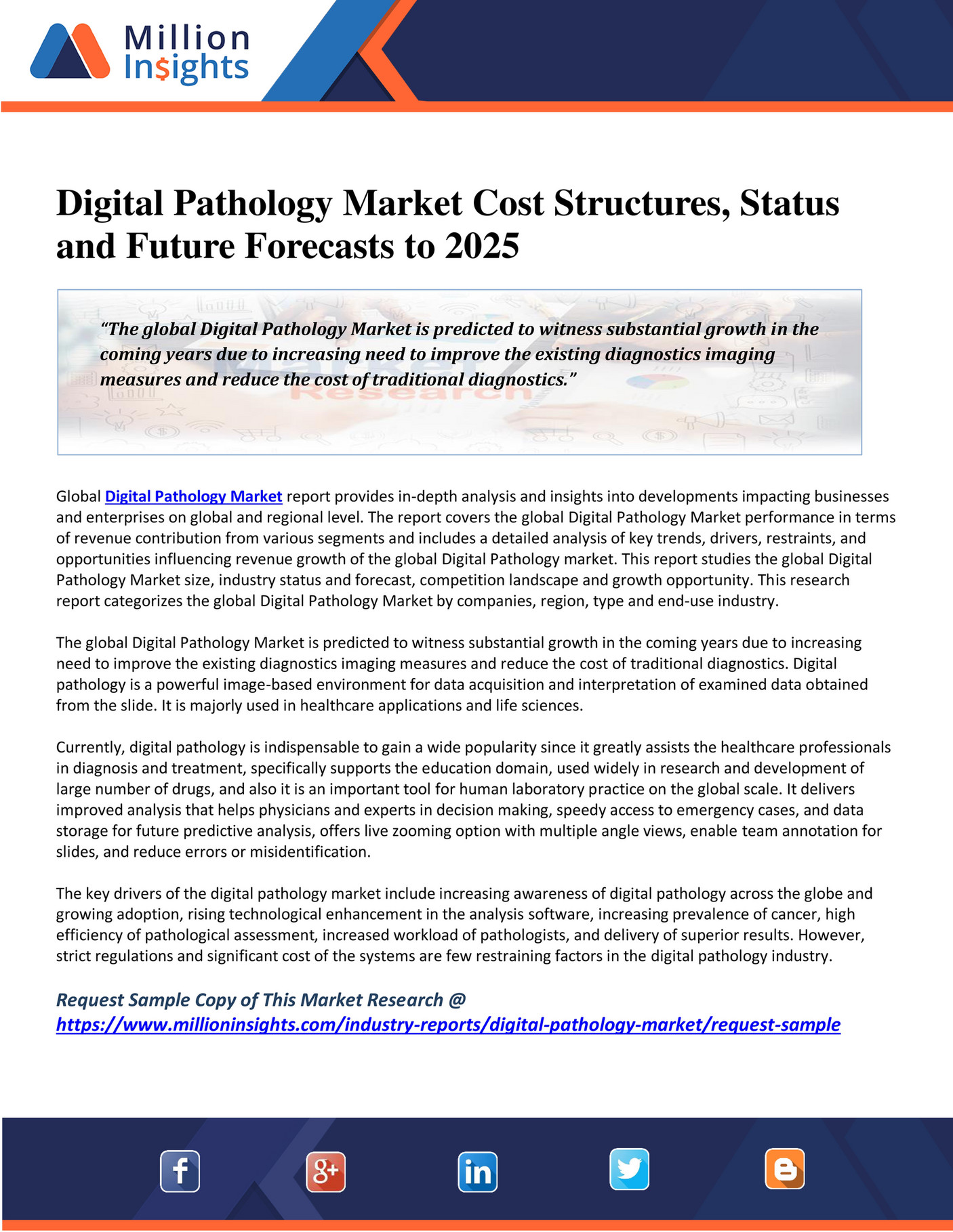 Million Insights Digital Pathology Market Cost Structures, Status and