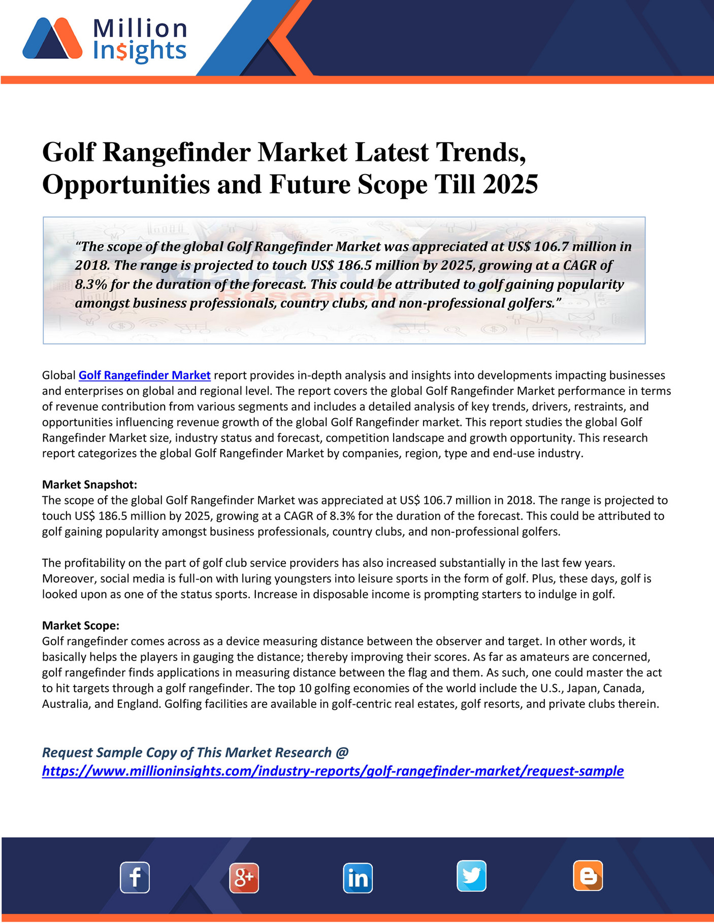 Million Insights Golf Rangefinder Market Latest Trends, Opportunities