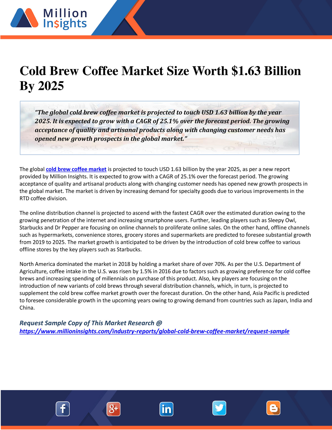 Million Insights Cold Brew Coffee Market Size Worth 1.63 Billion By