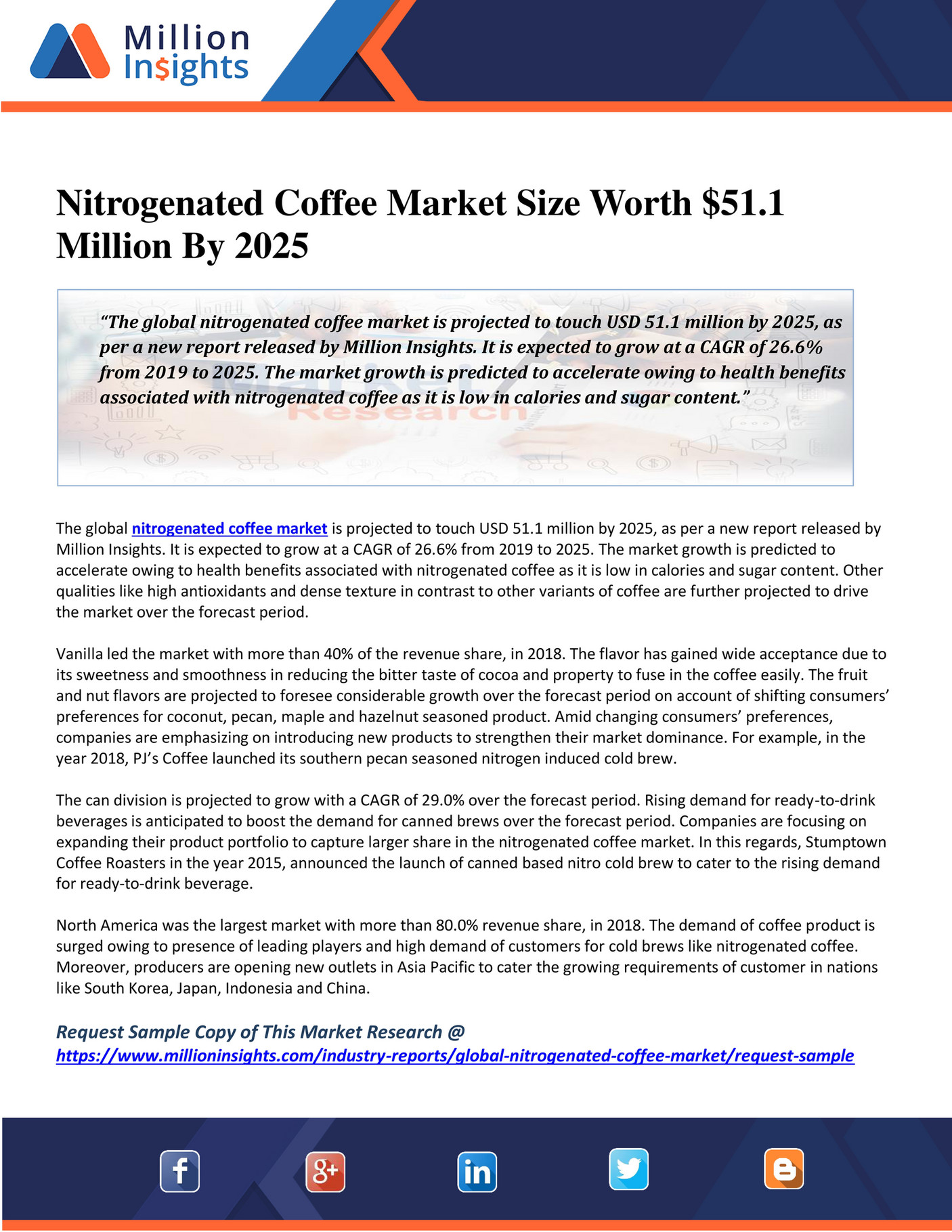 Million Insights Nitrogenated Coffee Market Size Worth 51.1 Million