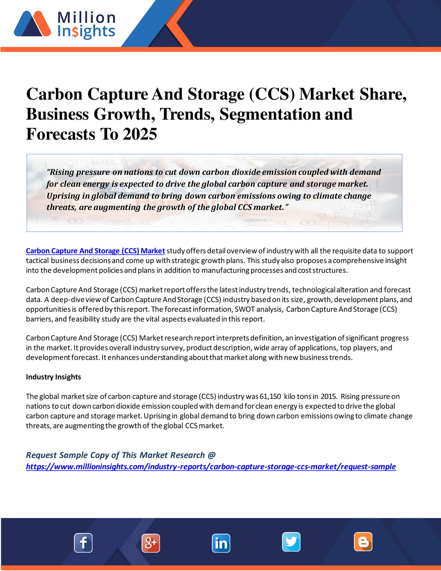 Million Insights - Carbon Capture And Storage (CCS) Market Share ...