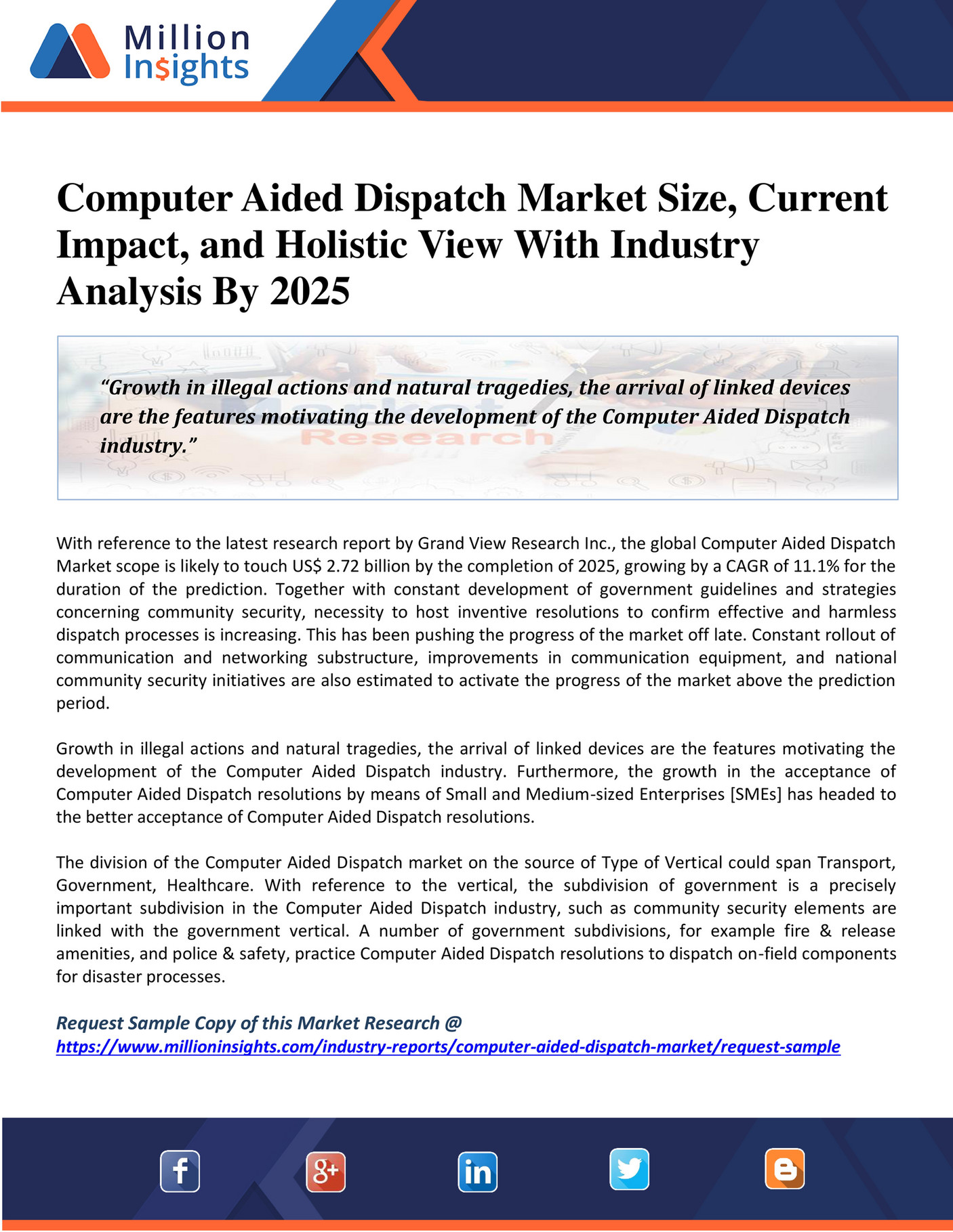 Million Insights Computer Aided Dispatch Market Anticipated Forecast