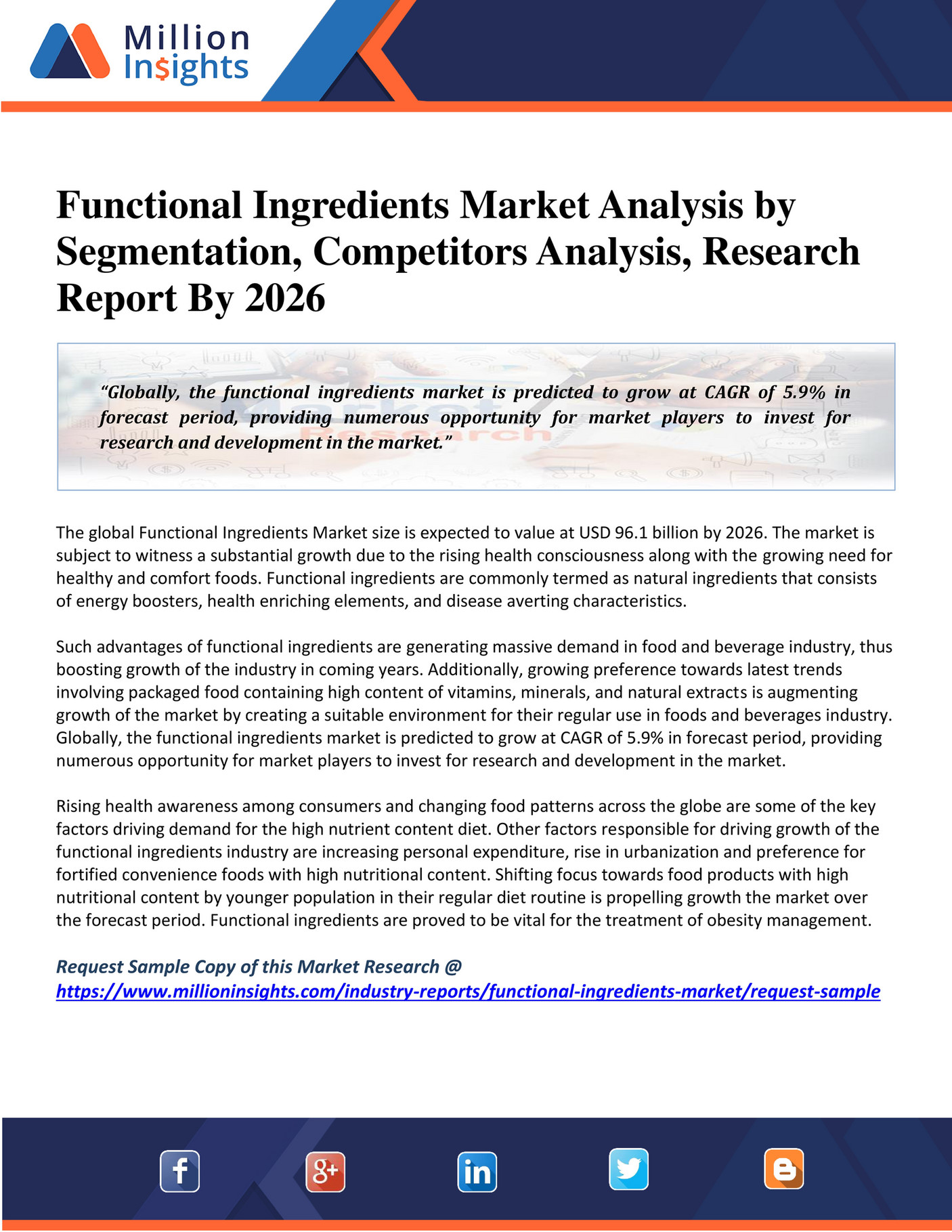 Million Insights - Functional Ingredients Market In-Depth Analysis And ...