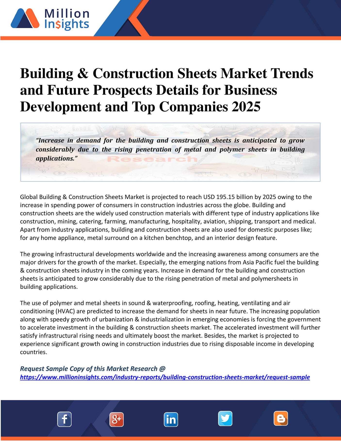 Million Insights - Building & Construction Sheets Market Analysis And ...