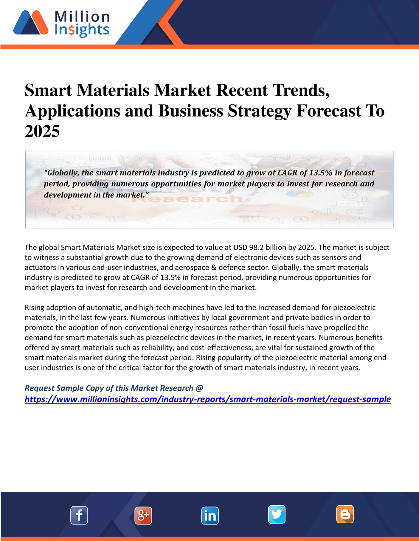 Million Insights - Smart Materials Market Comprehensive Analysis, Trends and Sales Projections 