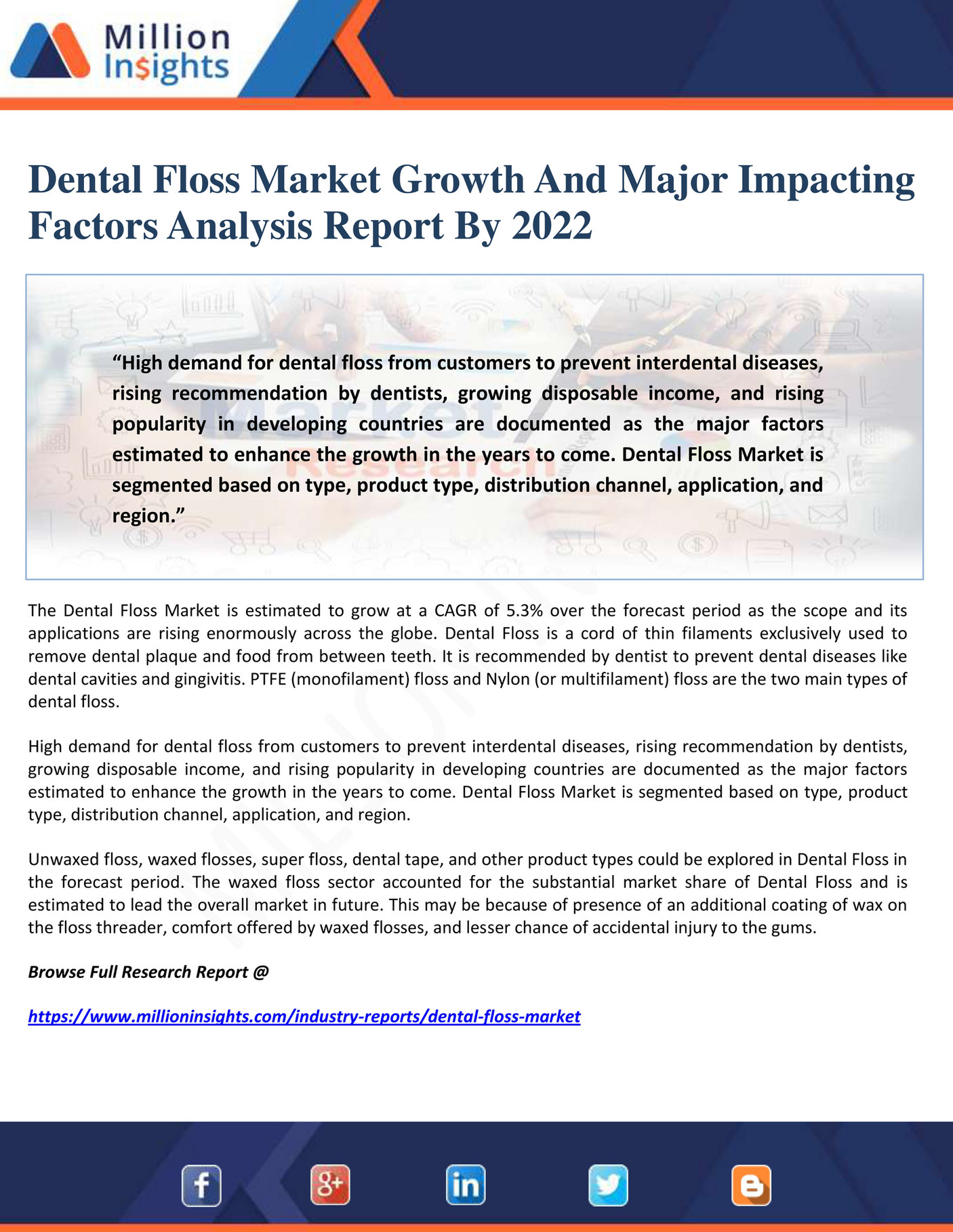 Million Insights Dental Floss Market Growth And Major Impacting