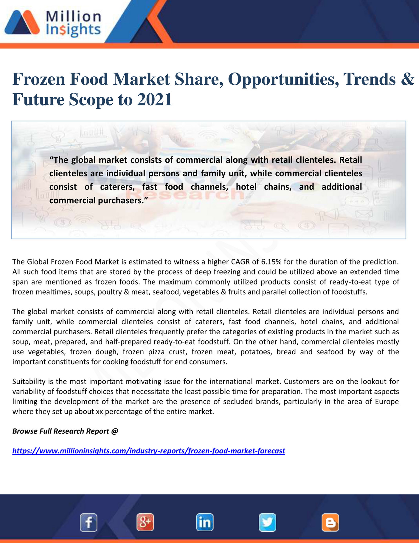 Million Insights Frozen Food Market Share, Opportunities, Trends