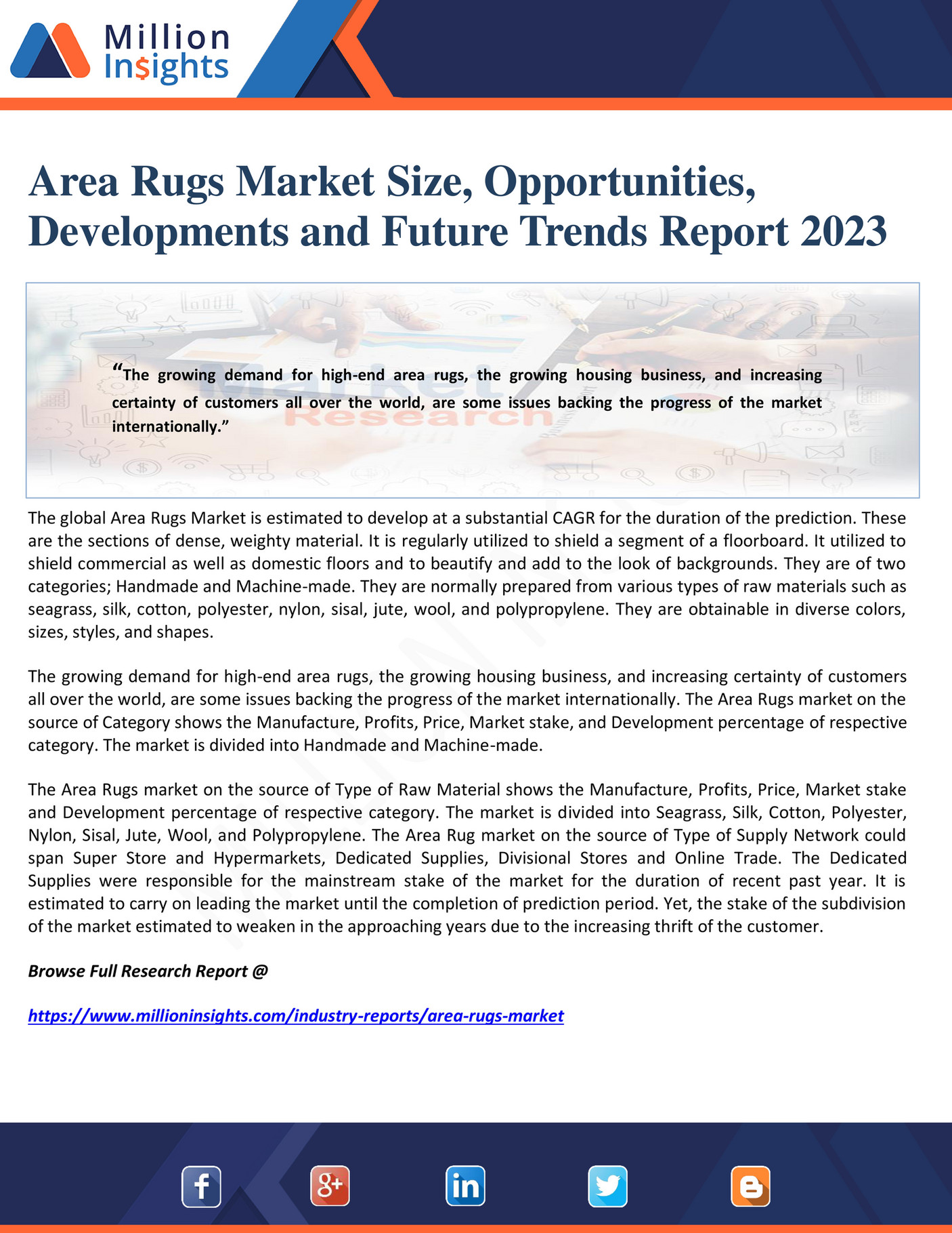 Million Insights Area Rugs Market Size, Opportunities, Developments