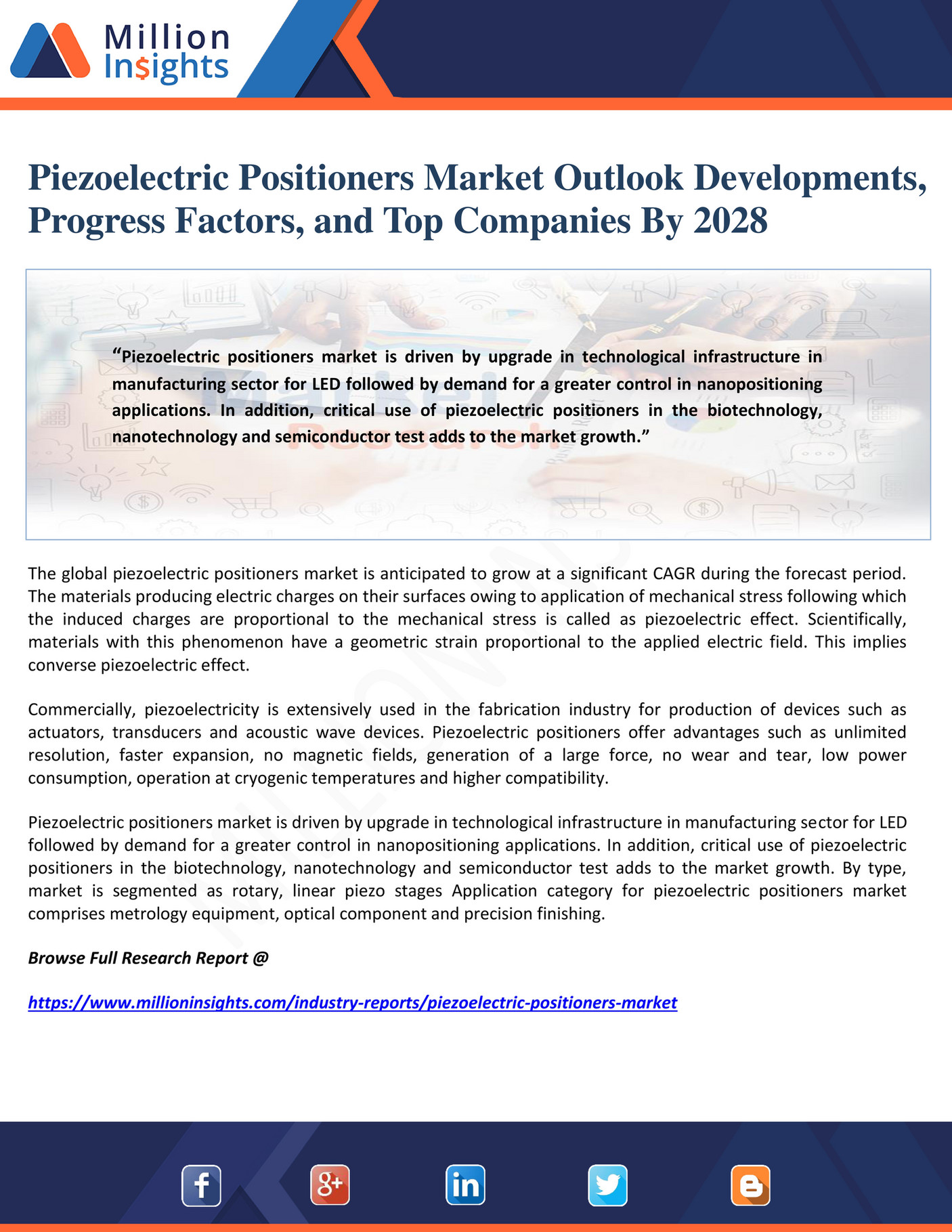 Million Insights Piezoelectric Positioners Market Outlook