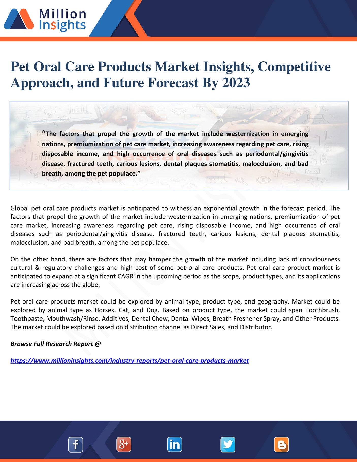 Million Insights Pet Oral Care Products Market Insights, Competitive