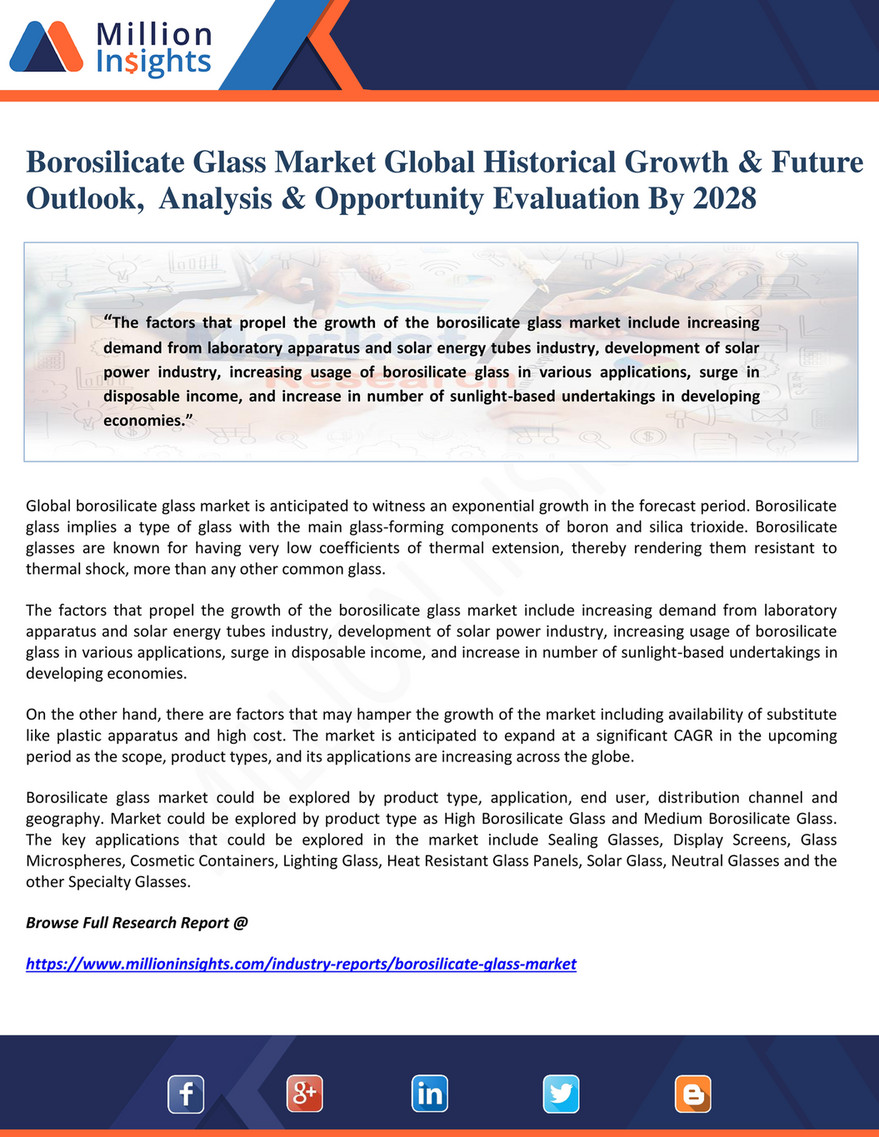 Borosilicate Glass Industrial Applications