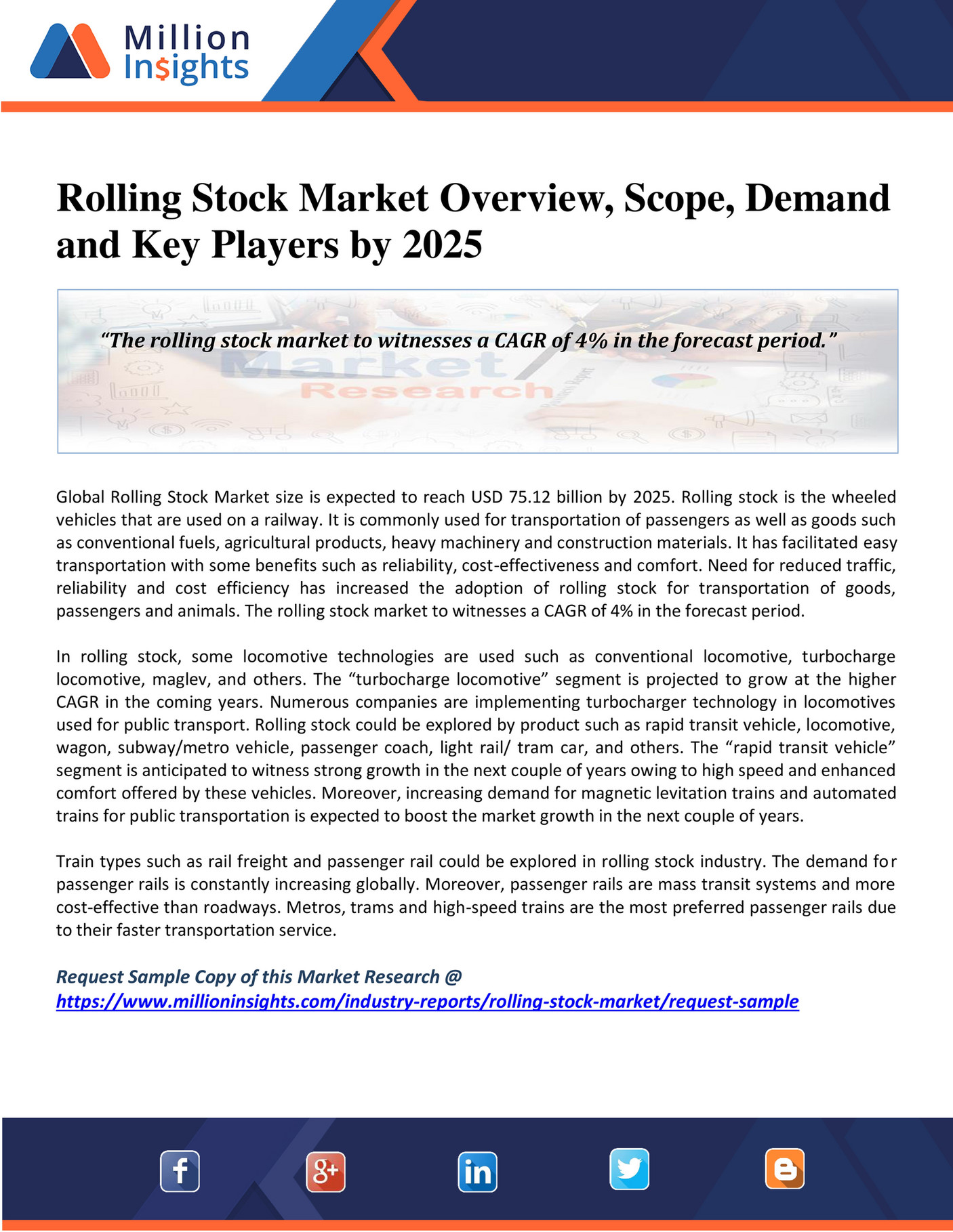 Million Insights Rolling Stock Market Overview, Scope, Demand and Key