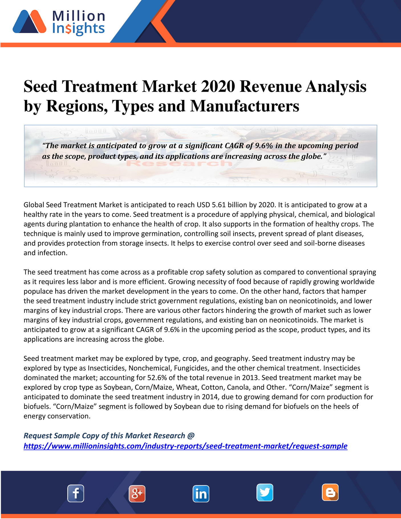 Million Insights - Seed Treatment Market 2020 Revenue Analysis by ...