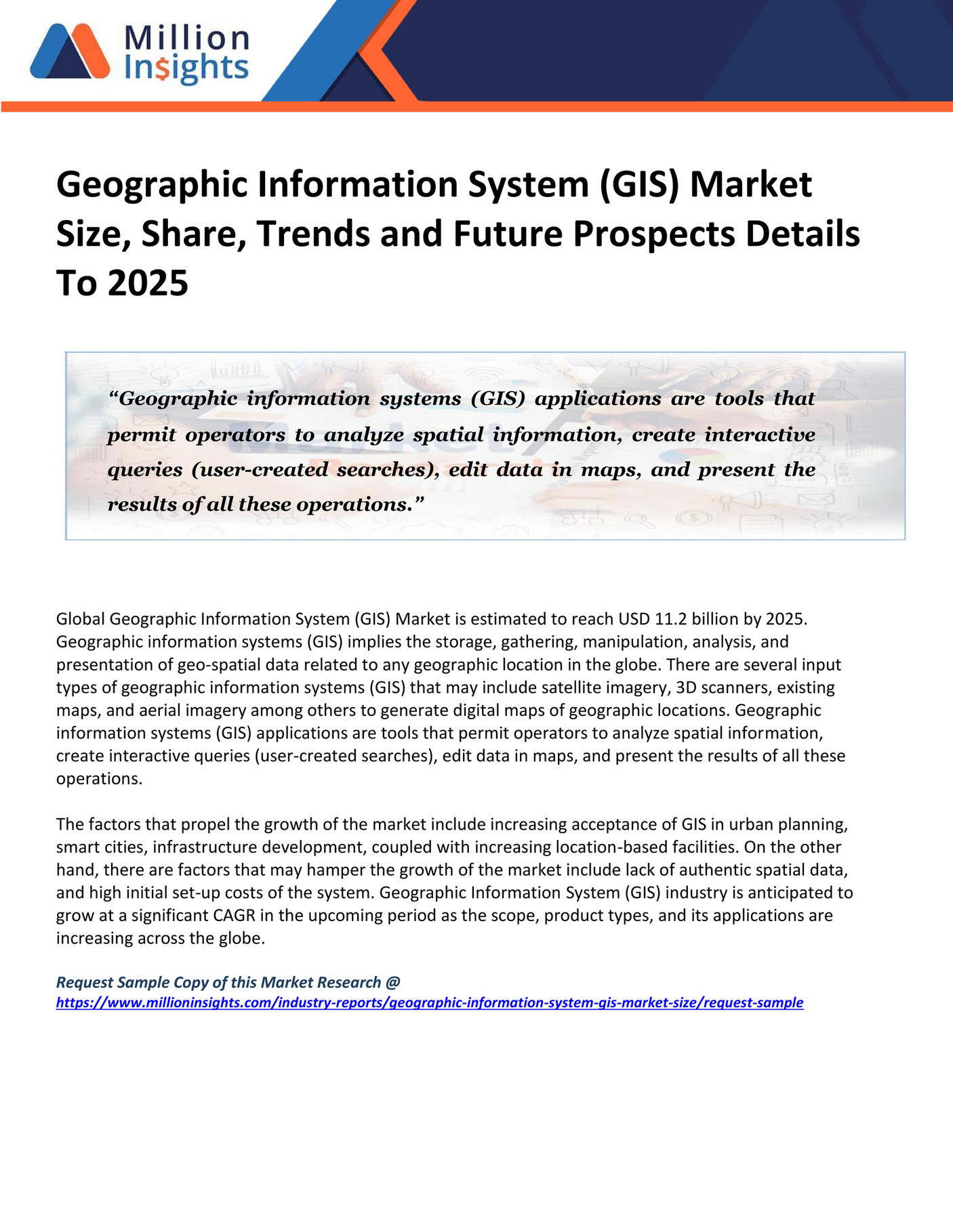 Million Insights Geographic Information System (GIS) Market Size