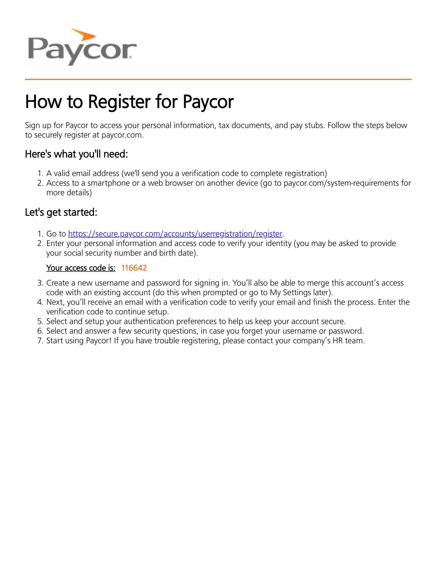 Paycor Registration