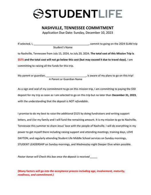 Christian Life Center Sl Ms Nashville Tennessee 2024 Application