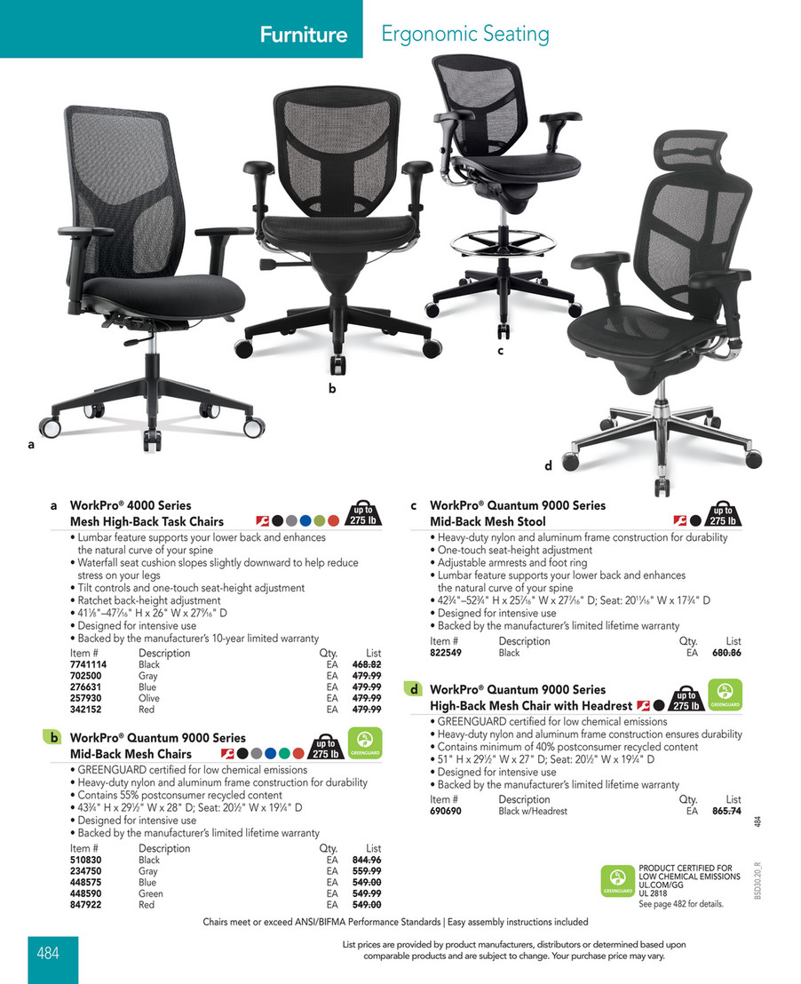 Workpro 4000 deals chair