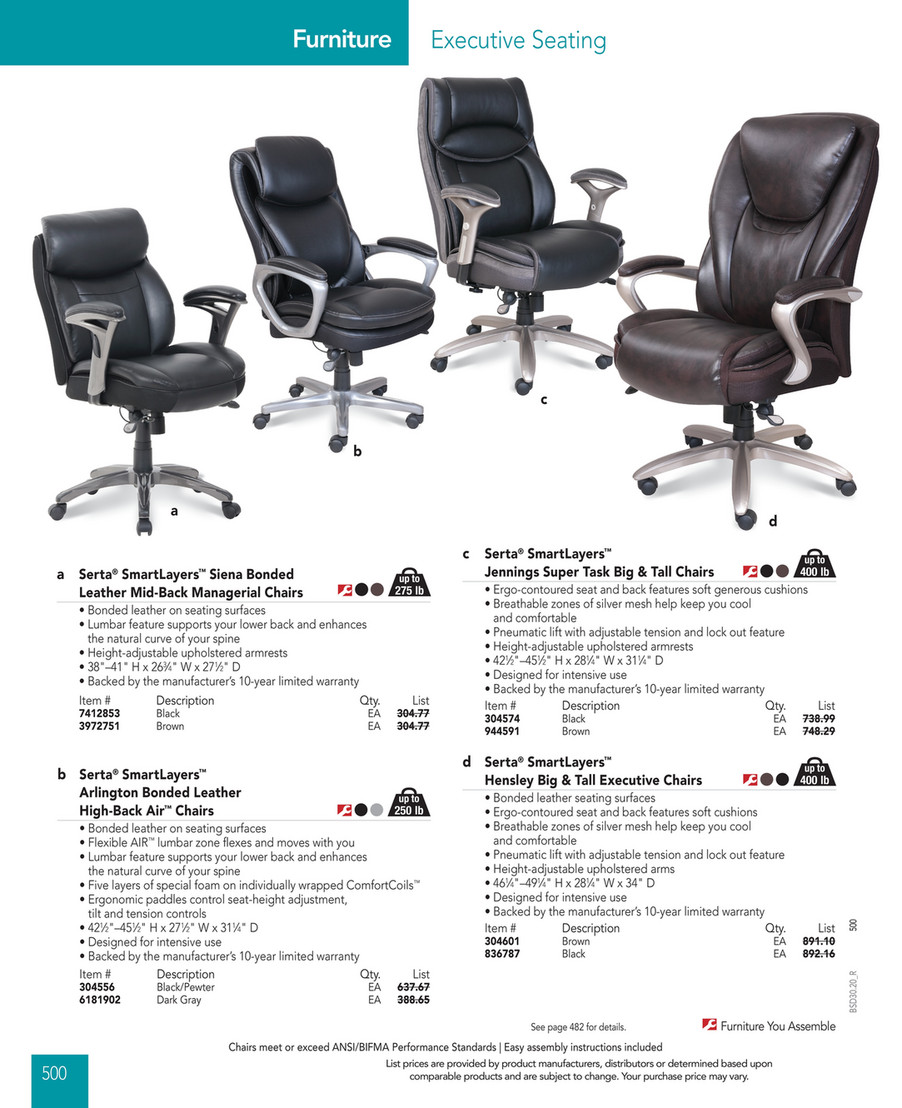 Serta Icomfort I5000 Manual Off 55, Serta Icomfort I5000 Big And Tall Executive Chair Manual