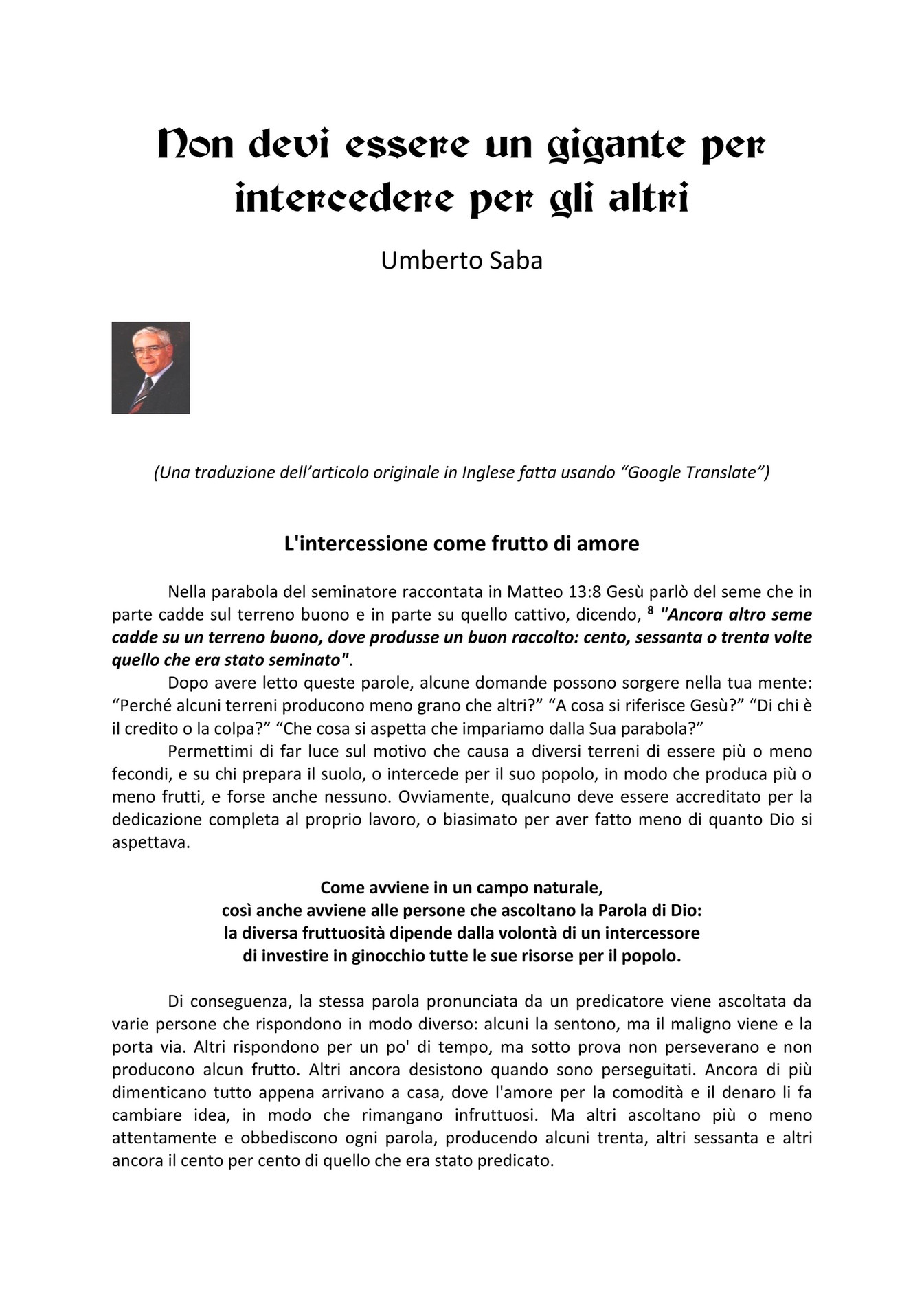 Non devi essere un gigante per intercedere per gli altri Pagina 23 Non devi essere un gigante per intercedere per gli altri Pagina 23