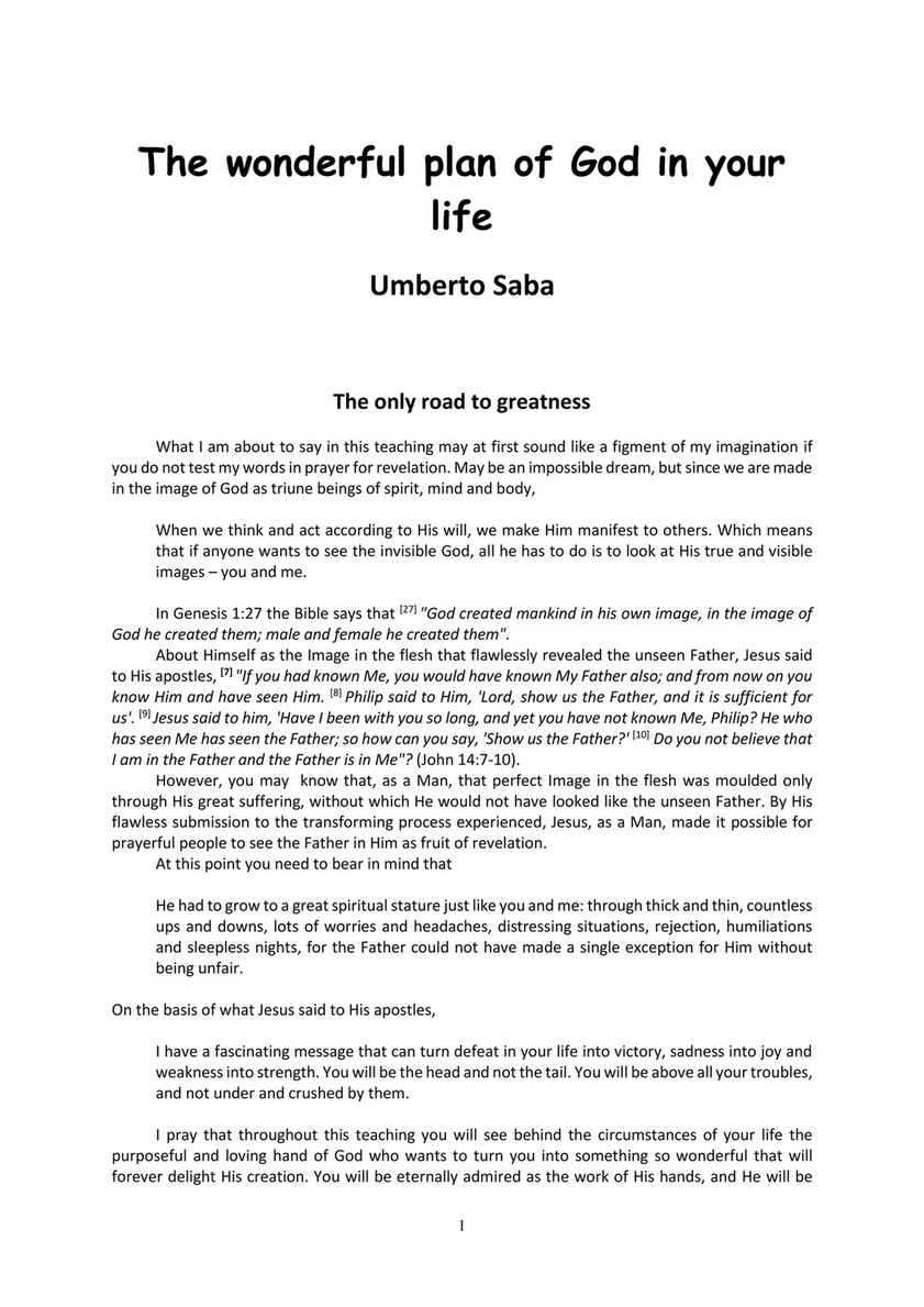 My Publications The Wonderful Plan Of God In Your Life Page 1