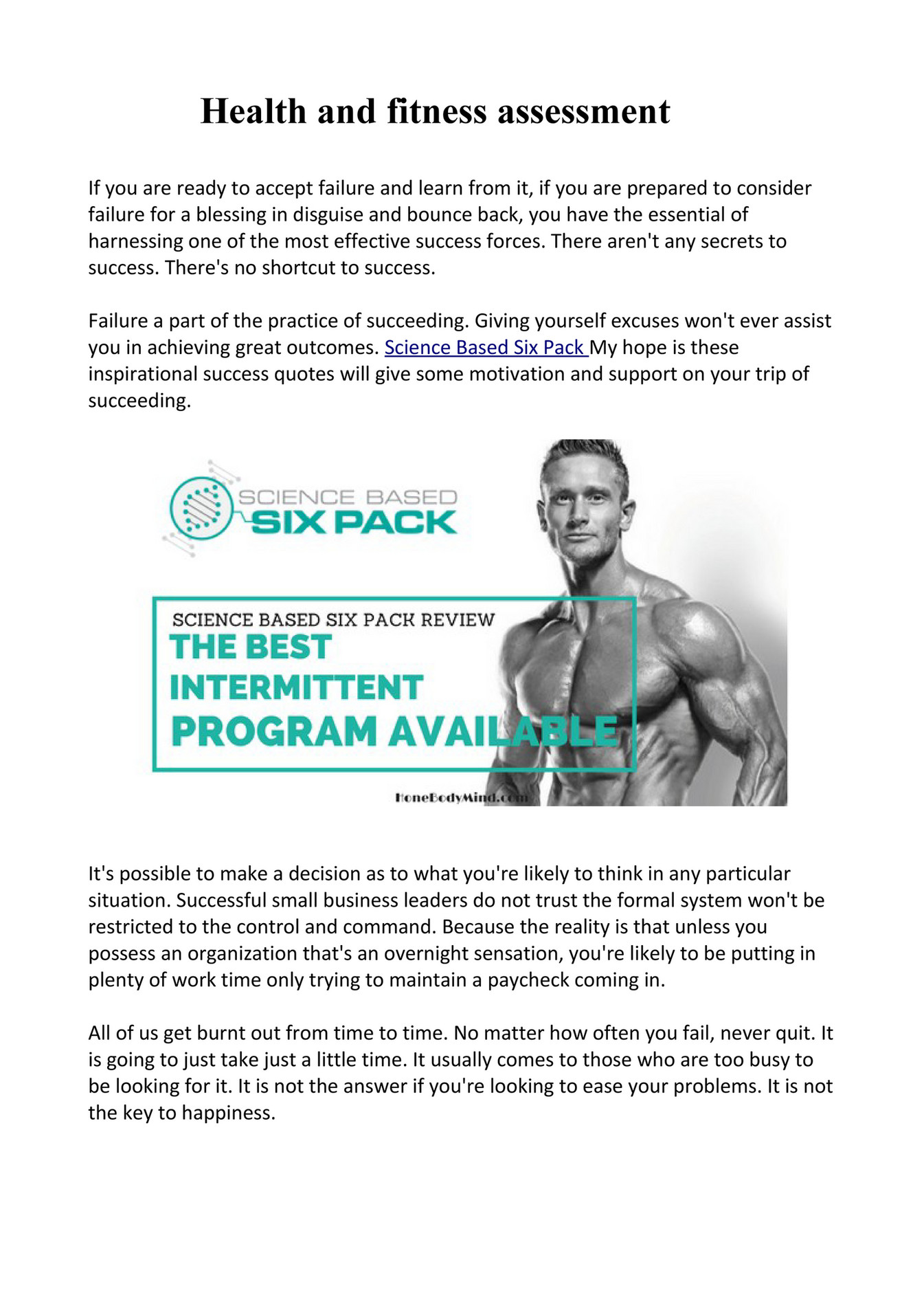 Forex Equinox Health and fitness assessment Page 1 Created with