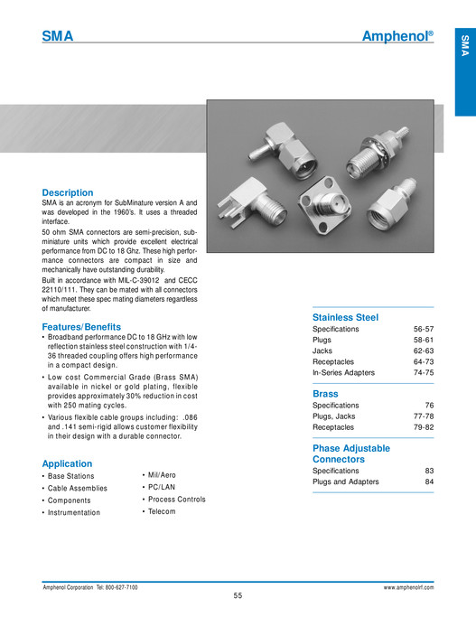 Buffer Module Price Sma Amphenol RF - Amphenol RF 2003 Full Line Catalog - Page 56-57 - Created ...