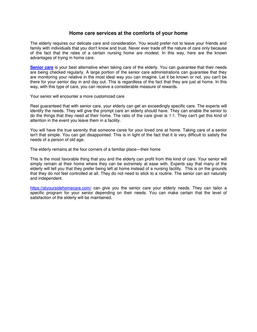 Home Care Services Pdf
